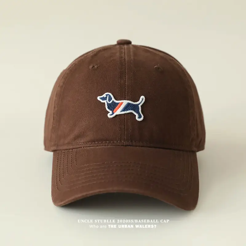 Uncle Stubble Baseball Cap Puppy Embroidered Grey — feature 10