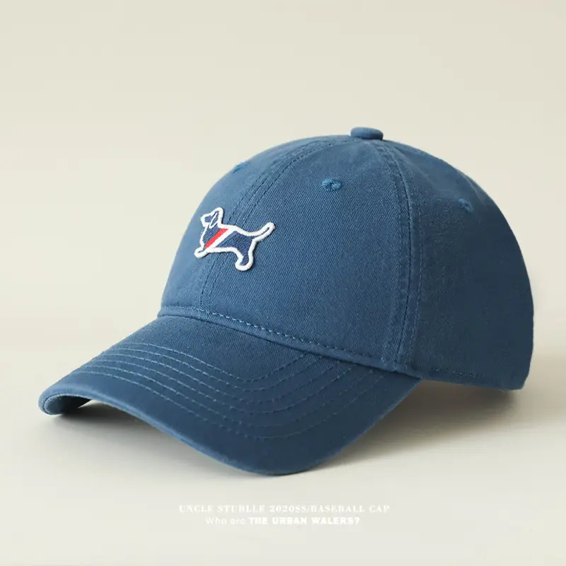 Uncle Stubble Baseball Cap Puppy Embroidered Grey — feature 17