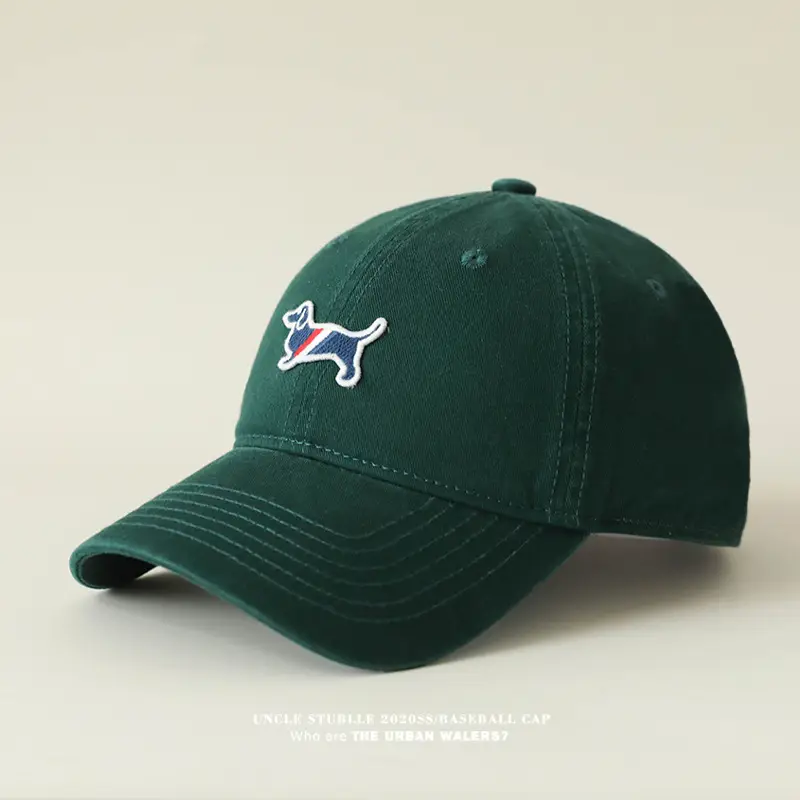 Uncle Stubble Baseball Cap Puppy Embroidered Grey — feature 20