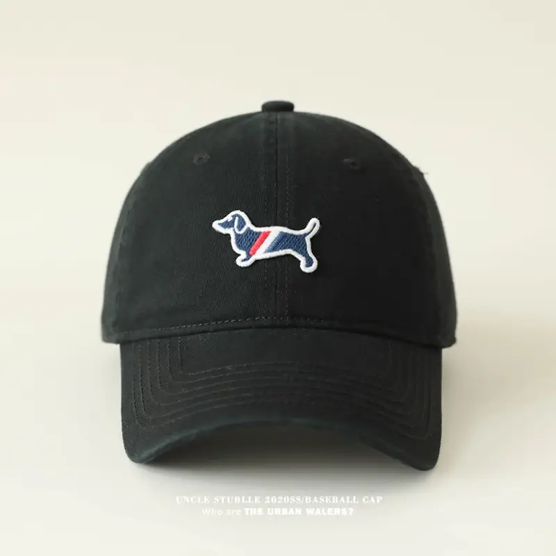 Uncle Stubble Baseball Cap Puppy Embroidered Grey — feature 23