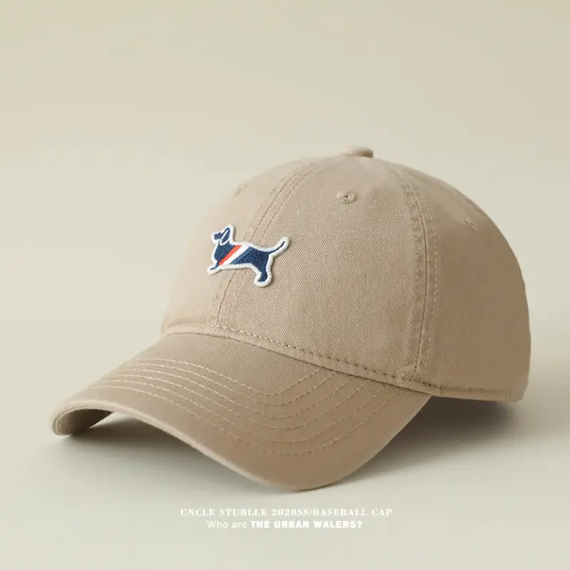 Uncle Stubble Baseball Cap Puppy Embroidered Grey — feature 4