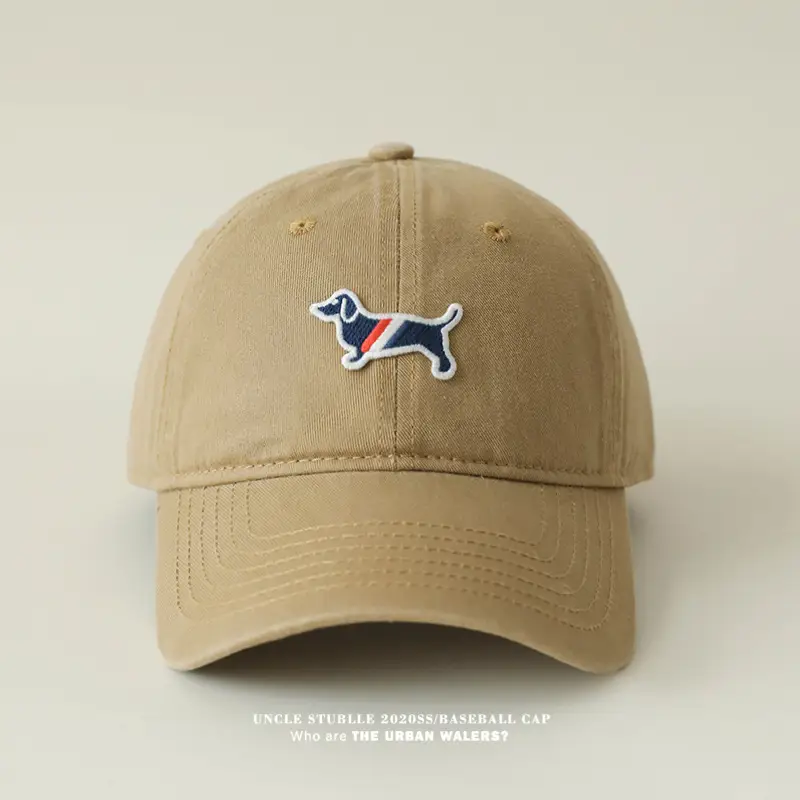 Uncle Stubble Baseball Cap Puppy Embroidered Grey — feature 7