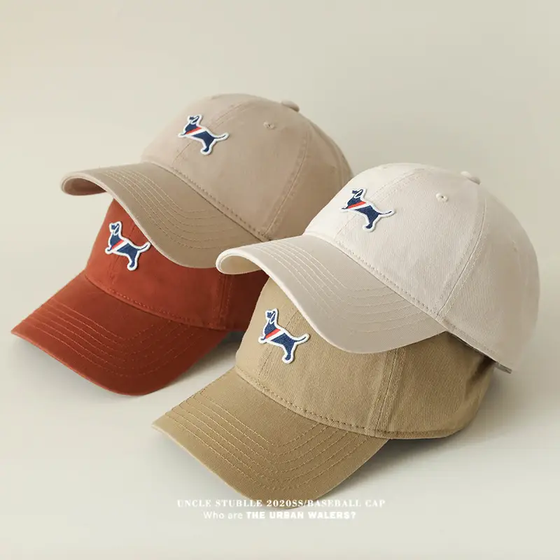 Uncle Stubble Baseball Cap Puppy Embroidered Grey — feature 8