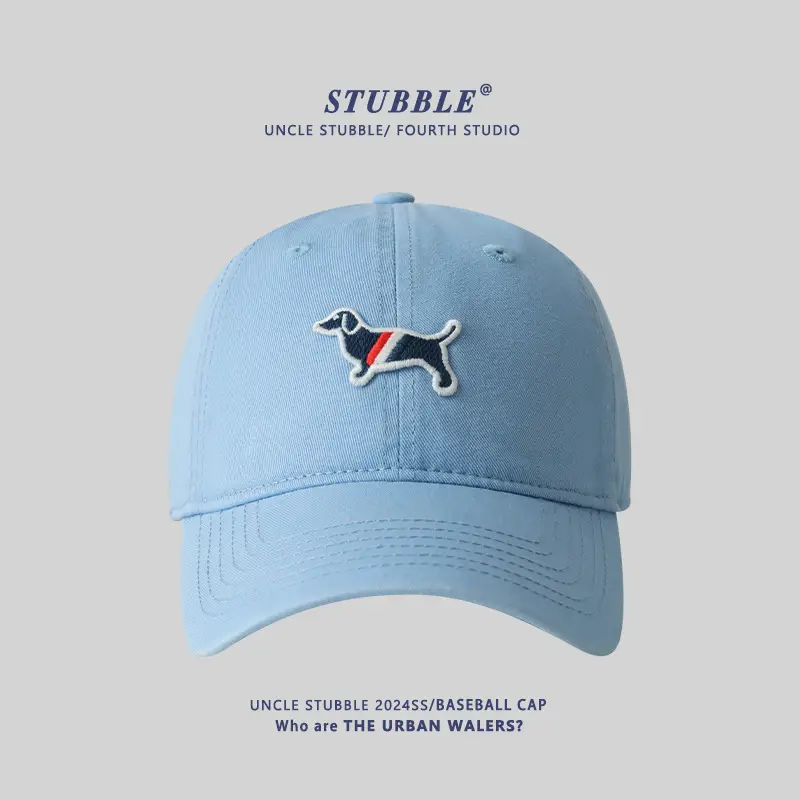 Uncle Stubble Baseball Cap Puppy Embroidered Grey - Image 11