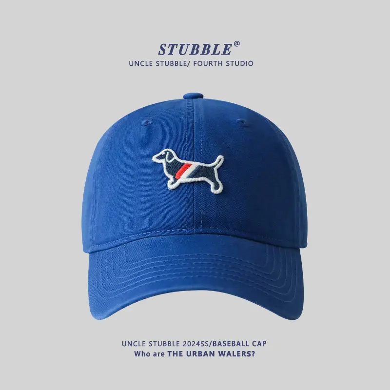Uncle Stubble Baseball Cap Puppy Embroidered Grey - Image 12