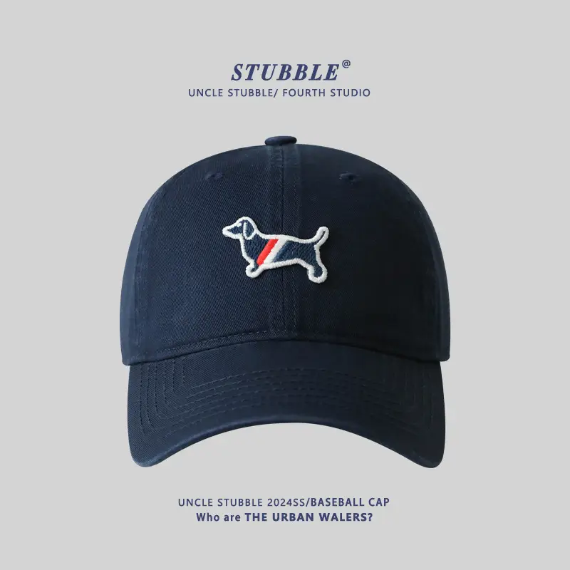 Uncle Stubble Baseball Cap Puppy Embroidered Grey - Image 14