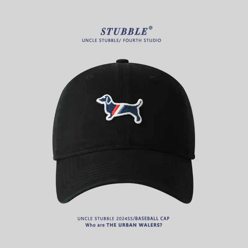 Uncle Stubble Baseball Cap Puppy Embroidered Grey - Image 16