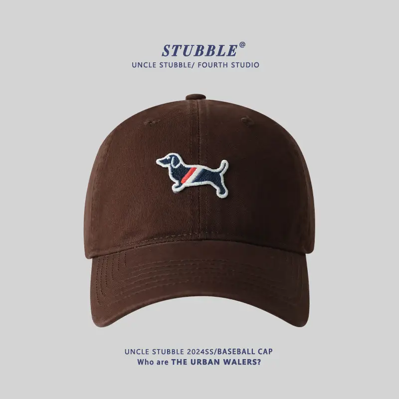 Uncle Stubble Baseball Cap Puppy Embroidered Grey - Image 4