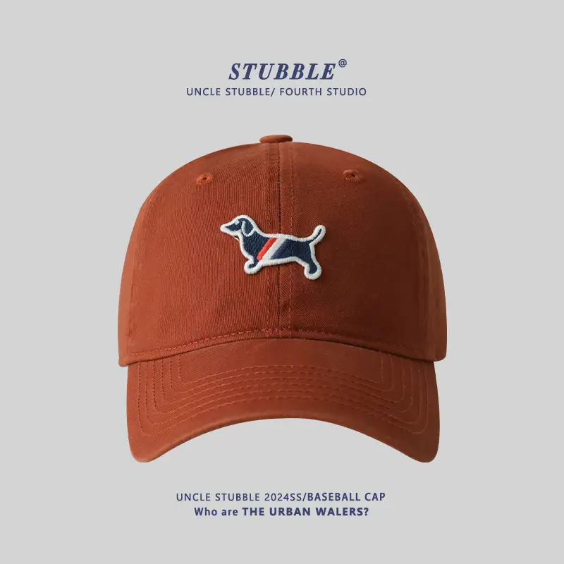 Uncle Stubble Baseball Cap Puppy Embroidered Grey - Image 5