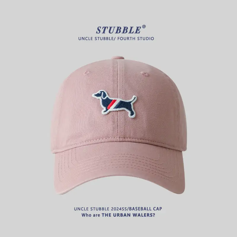 Uncle Stubble Baseball Cap Puppy Embroidered Grey - Image 6
