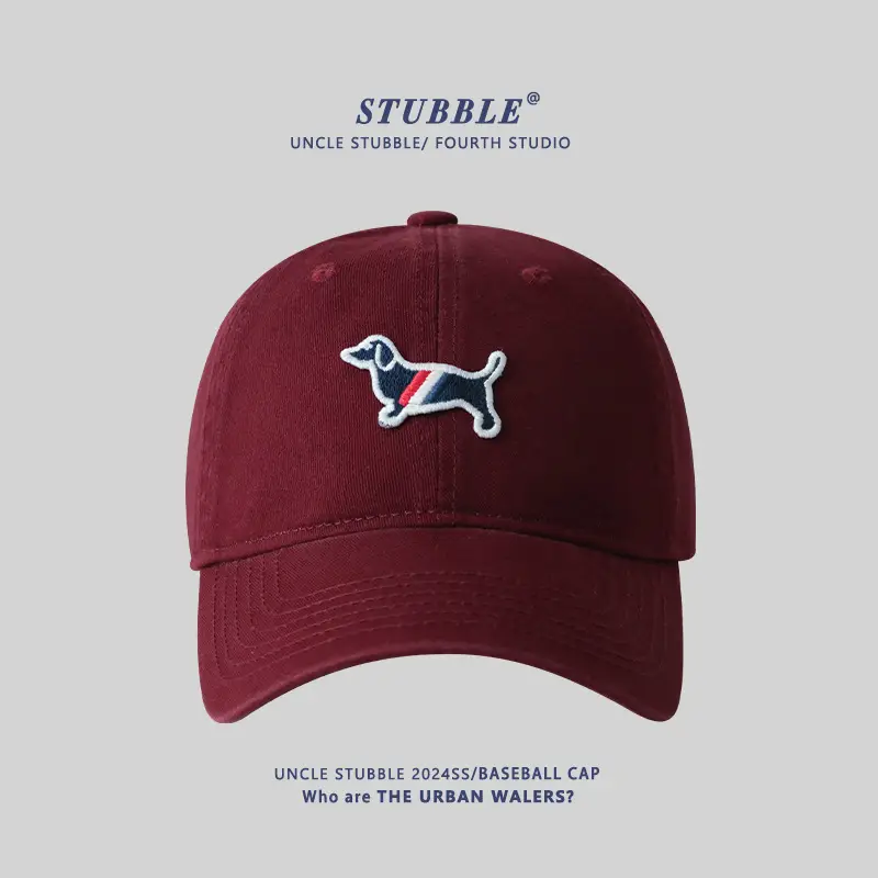 Uncle Stubble Baseball Cap Puppy Embroidered Grey - Image 8