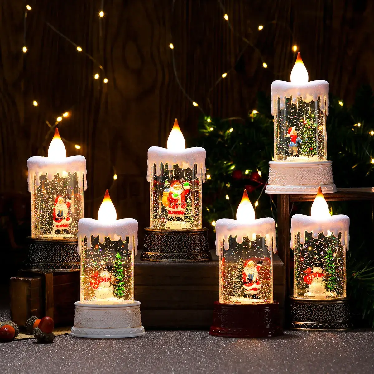 Christmas Glowing Candle Lamp Small Wind Light Night Light — feature 7