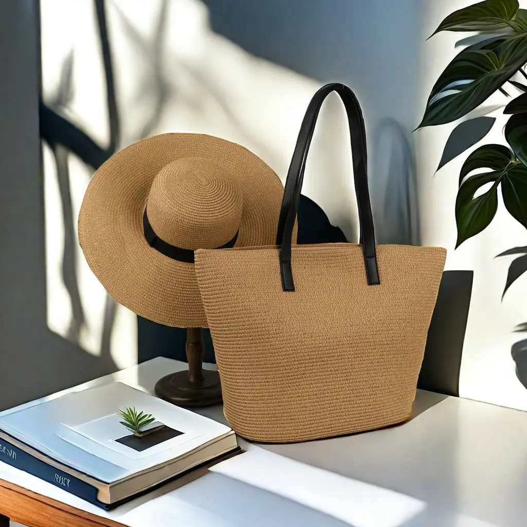 Straw Hat & Tote Set for Summer Travel Beach - Image 11