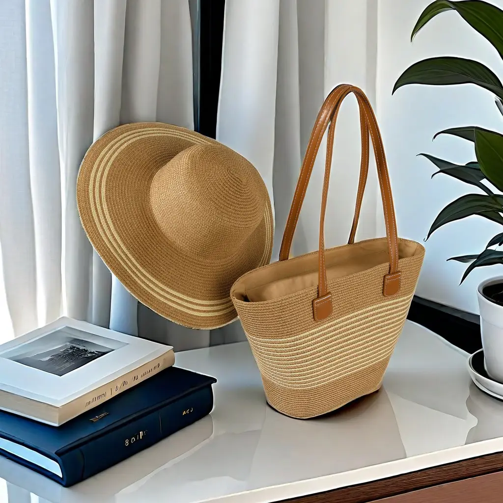 Straw Hat & Tote Set for Summer Travel Beach - Image 21