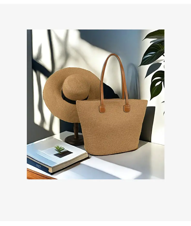 Straw Hat & Tote Set for Summer Travel Beach — feature 11