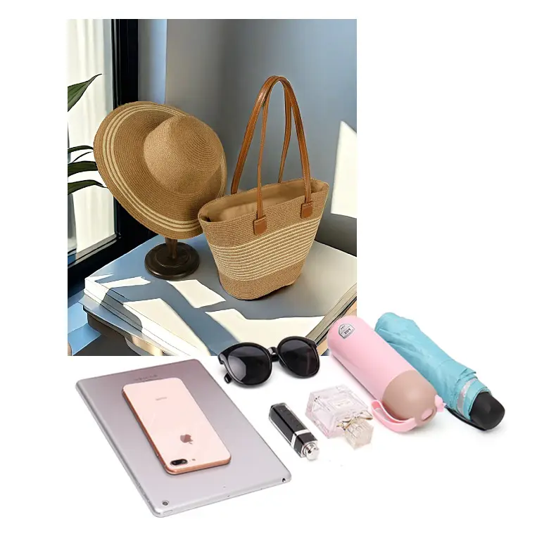Straw Hat & Tote Set for Summer Travel Beach — feature 9