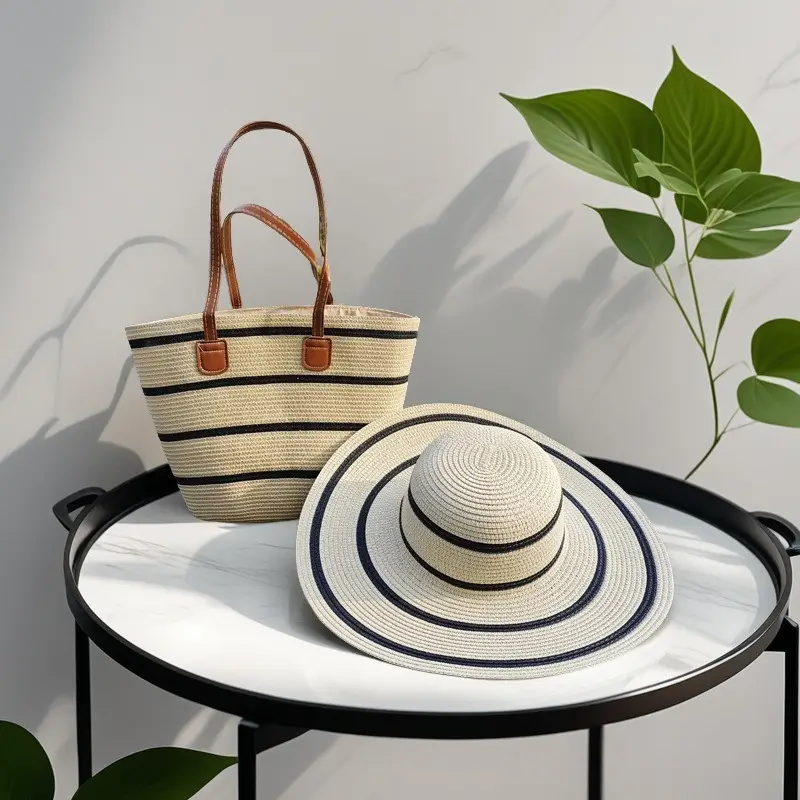 Straw Hat & Tote Set for Summer Travel Beach - Image 17
