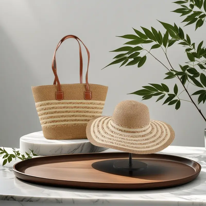 Straw Hat & Tote Set for Summer Travel Beach - Image 18