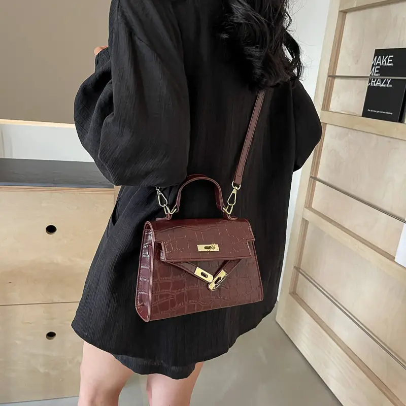 Vintage Brown Kelly Bag for Women Shoulder Crossbody - Image 9