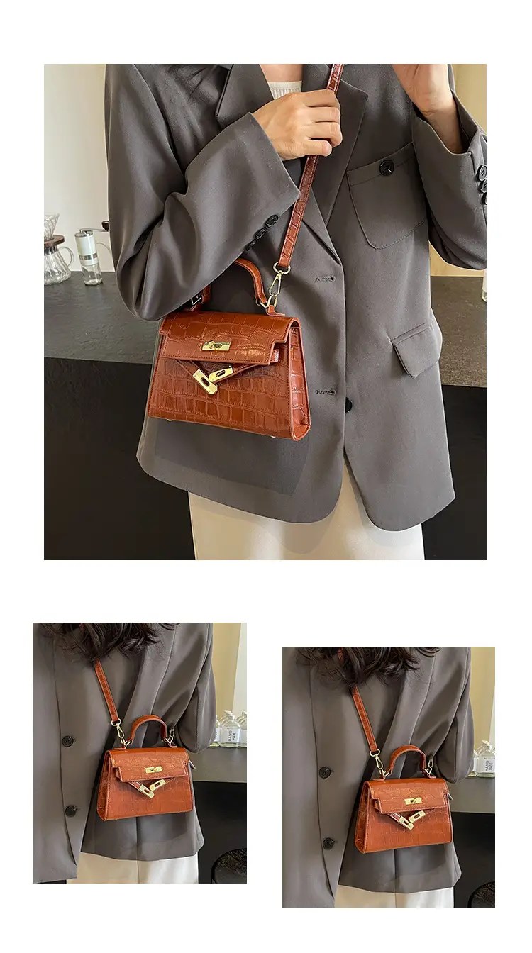 Vintage Brown Kelly Bag for Women Shoulder Crossbody — feature 11