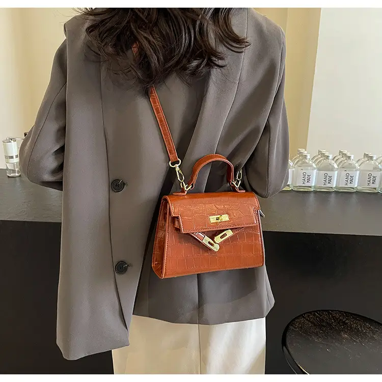 Vintage Brown Kelly Bag for Women Shoulder Crossbody — feature 21