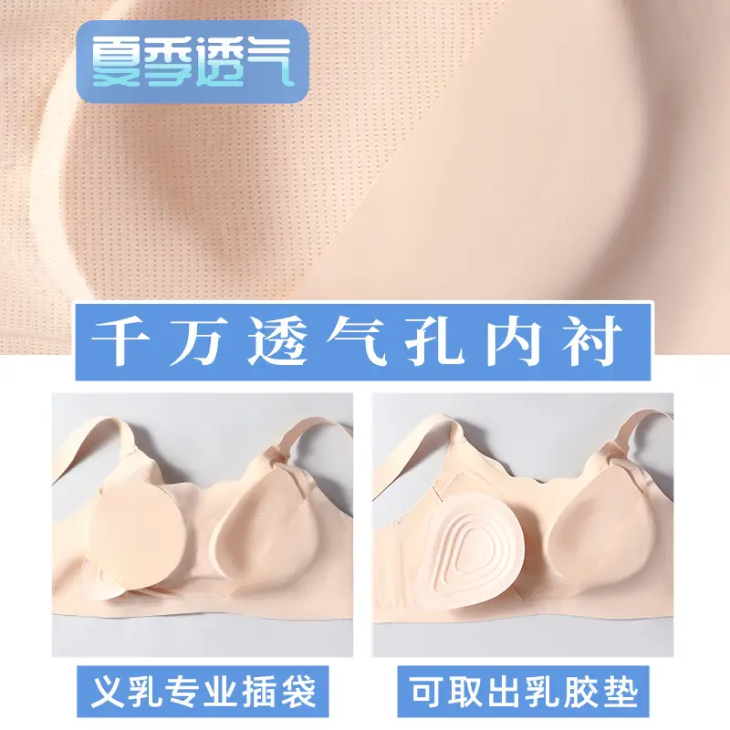2024 Prosthetic Breast Bra for Women after Breast Surgery, Wireless, Seamless, Fake Breast, Fake Breast Two-In-One Bra, Special for Prosthetic Breasts