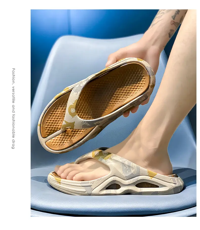 New EVA Flip-Flops Men's Summer Trendy Non-Slip Flip-Flops Men's Outer Wear Thick-Bottom Wear-Resistant Beach Sandals — feature 10