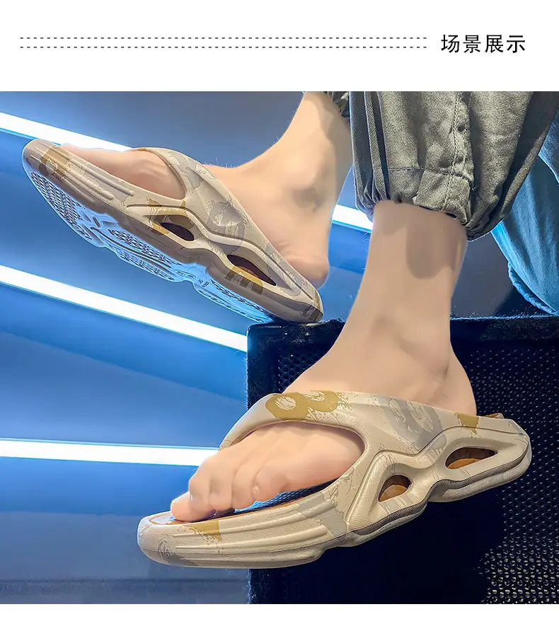New EVA Flip-Flops Men's Summer Trendy Non-Slip Flip-Flops Men's Outer Wear Thick-Bottom Wear-Resistant Beach Sandals — feature 11