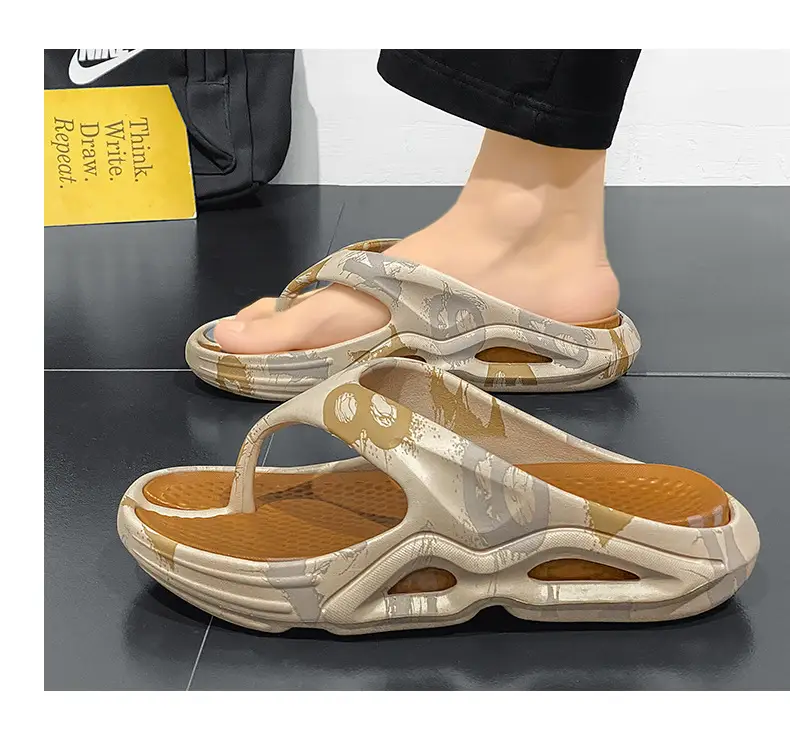 New EVA Flip-Flops Men's Summer Trendy Non-Slip Flip-Flops Men's Outer Wear Thick-Bottom Wear-Resistant Beach Sandals — feature 13