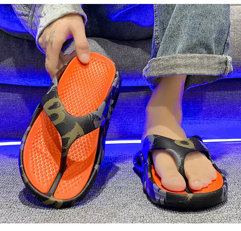 New EVA Flip-Flops Men's Summer Trendy Non-Slip Flip-Flops Men's Outer Wear Thick-Bottom Wear-Resistant Beach Sandals — feature 15