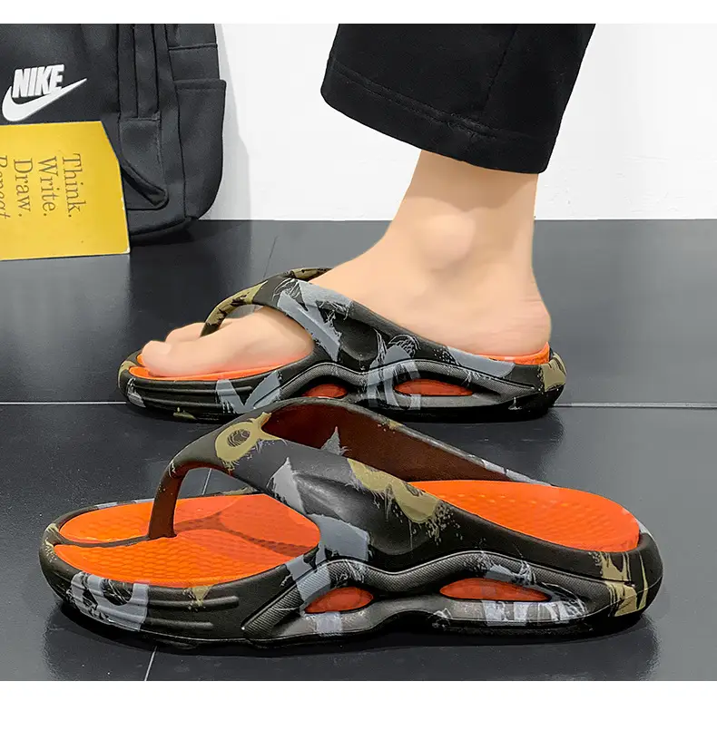 New EVA Flip-Flops Men's Summer Trendy Non-Slip Flip-Flops Men's Outer Wear Thick-Bottom Wear-Resistant Beach Sandals — feature 16