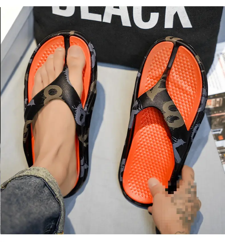 New EVA Flip-Flops Men's Summer Trendy Non-Slip Flip-Flops Men's Outer Wear Thick-Bottom Wear-Resistant Beach Sandals — feature 17