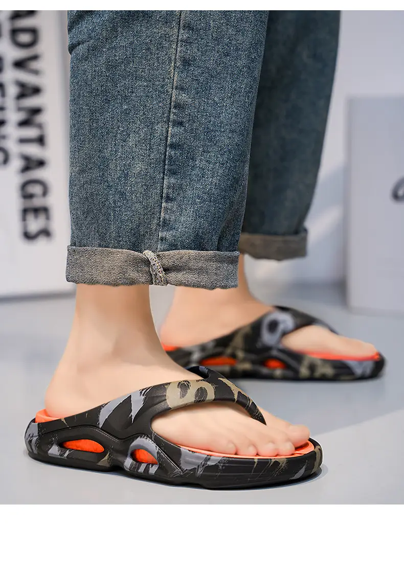 New EVA Flip-Flops Men's Summer Trendy Non-Slip Flip-Flops Men's Outer Wear Thick-Bottom Wear-Resistant Beach Sandals — feature 19