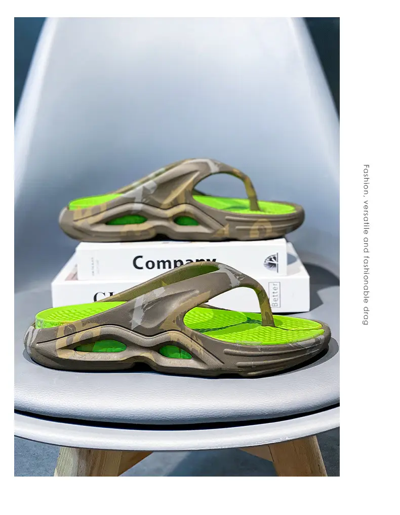 New EVA Flip-Flops Men's Summer Trendy Non-Slip Flip-Flops Men's Outer Wear Thick-Bottom Wear-Resistant Beach Sandals — feature 8