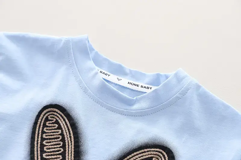 Baby Rabbit Print Short Sleeve T-Shirt & Shorts Set Light Blue 2024 β feature 6