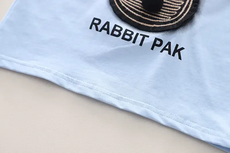 Baby Rabbit Print Short Sleeve T-Shirt & Shorts Set Light Blue 2024 β feature 9