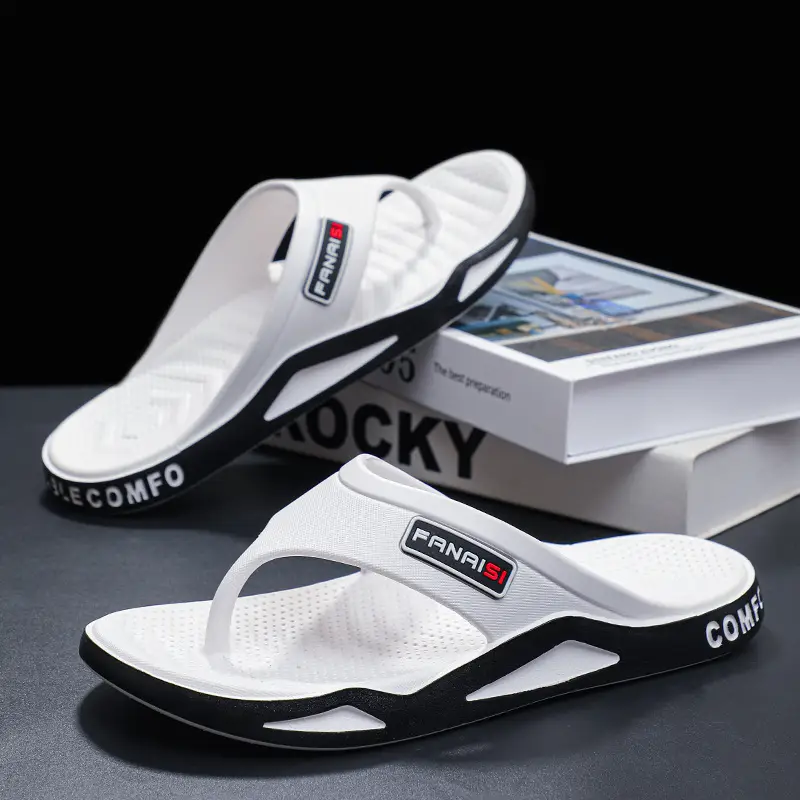 Men's Rocky Casual Sandals Black Brown Flip Flops