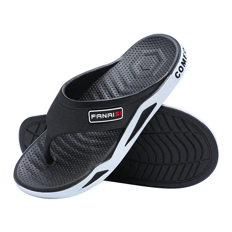 Men's Rocky Casual Sandals Black Brown Flip Flops