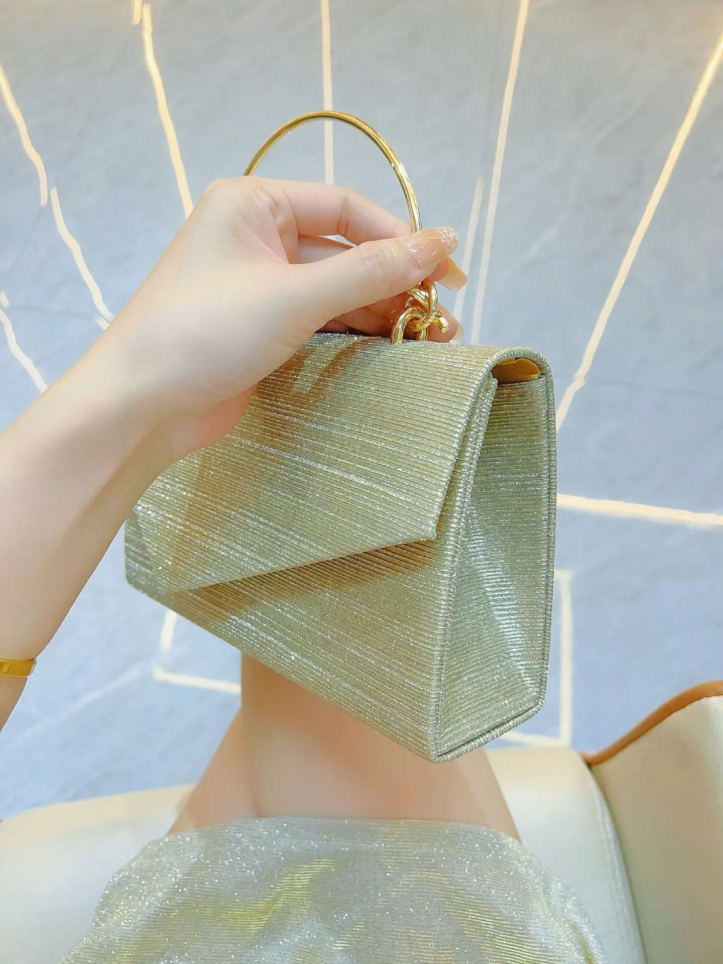 Golden Sequin Crossbody Bag for Women - Image 4