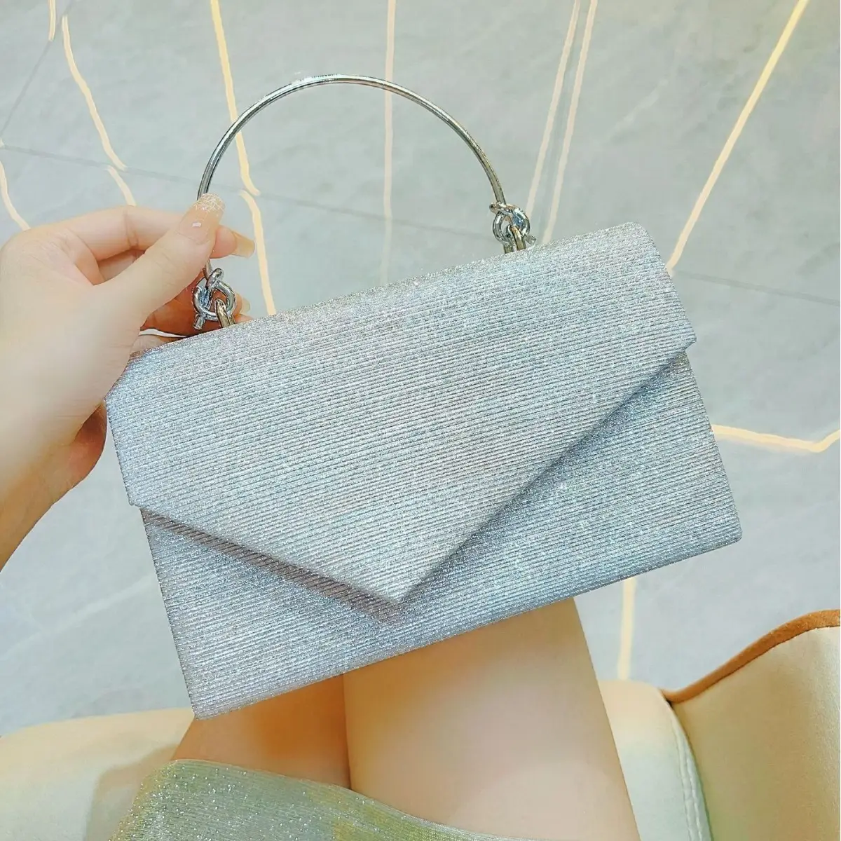 Golden Sequin Crossbody Bag for Women - Image 2
