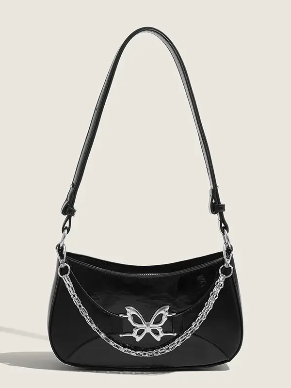 Black Butterfly Chain Crossbody Bag for Women