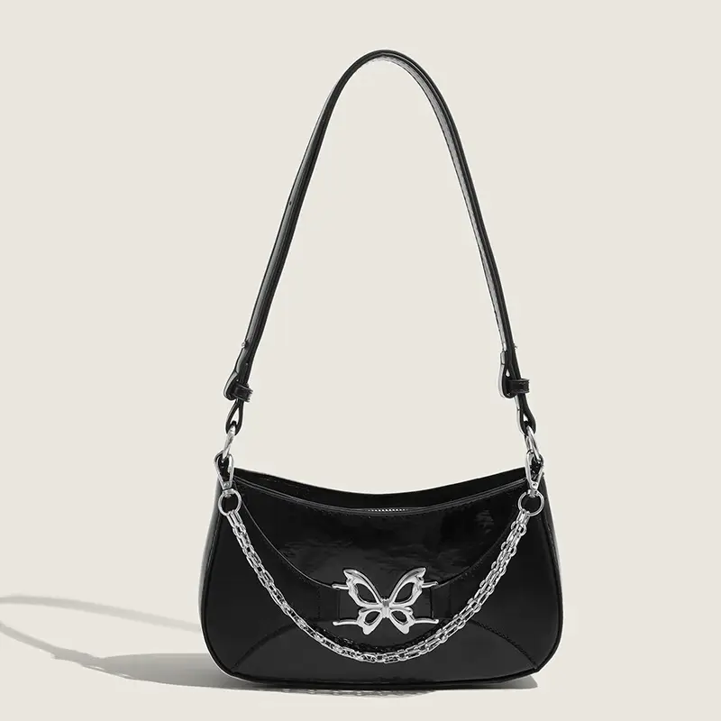 Black Butterfly Chain Crossbody Bag for Women