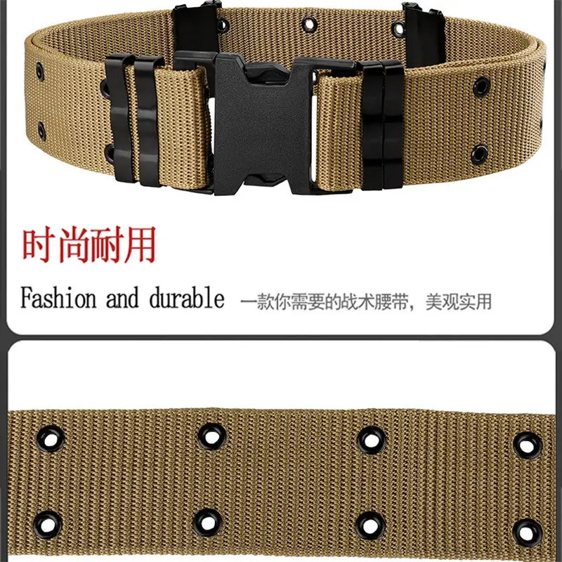 Men's Black Tactical Girdle Belt Canvas Military Training Belt - Image 5