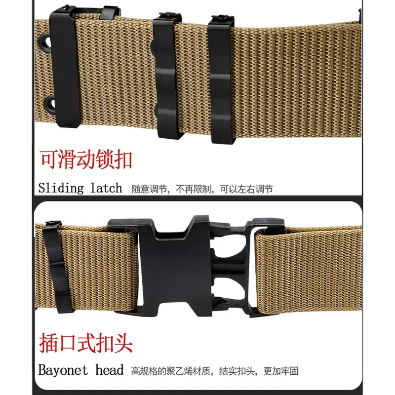 Men's Black Tactical Girdle Belt Canvas Military Training Belt - Image 7