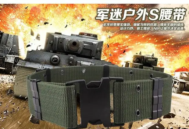Men's Black Tactical Girdle Belt Canvas Military Training Belt — feature 10