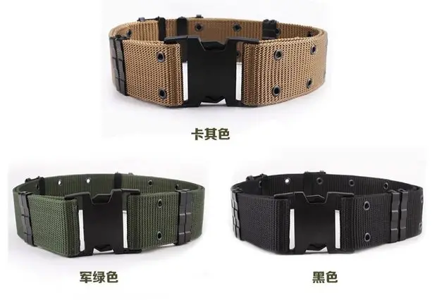 Men's Black Tactical Girdle Belt Canvas Military Training Belt — feature 12