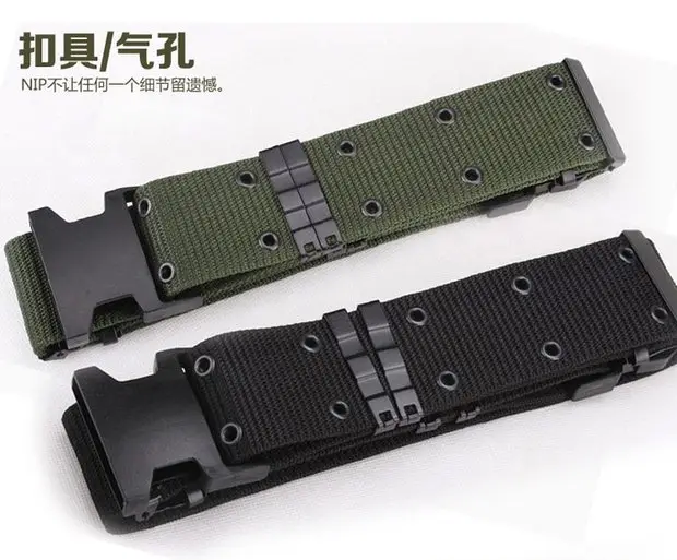 Men's Black Tactical Girdle Belt Canvas Military Training Belt — feature 19