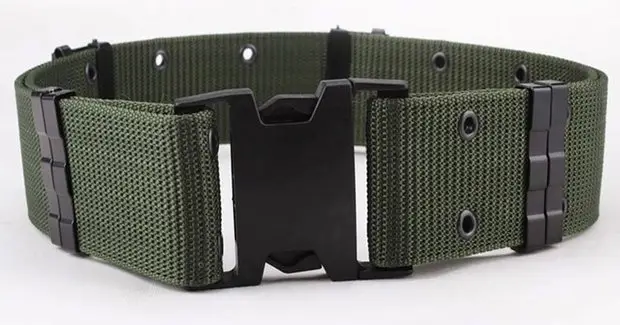Men's Black Tactical Girdle Belt Canvas Military Training Belt - Image 2