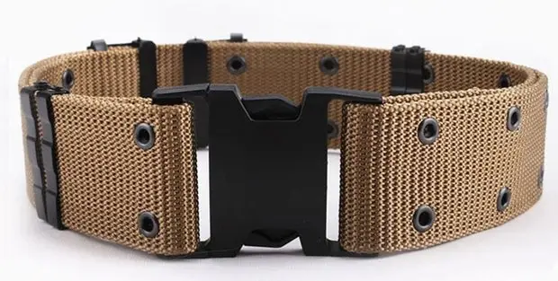 Men's Black Tactical Girdle Belt Canvas Military Training Belt - Image 3