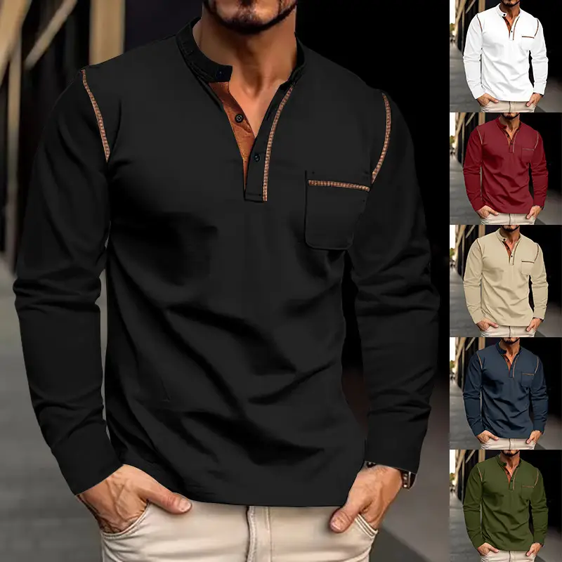 Men's Black Polo Shirt with Crossbody Strap — feature 3